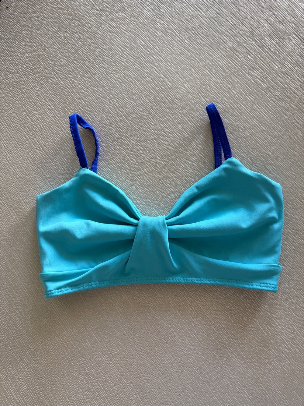 Tiger Friday Turquoise Dance Top with Royal Blue Straps, Adult XS